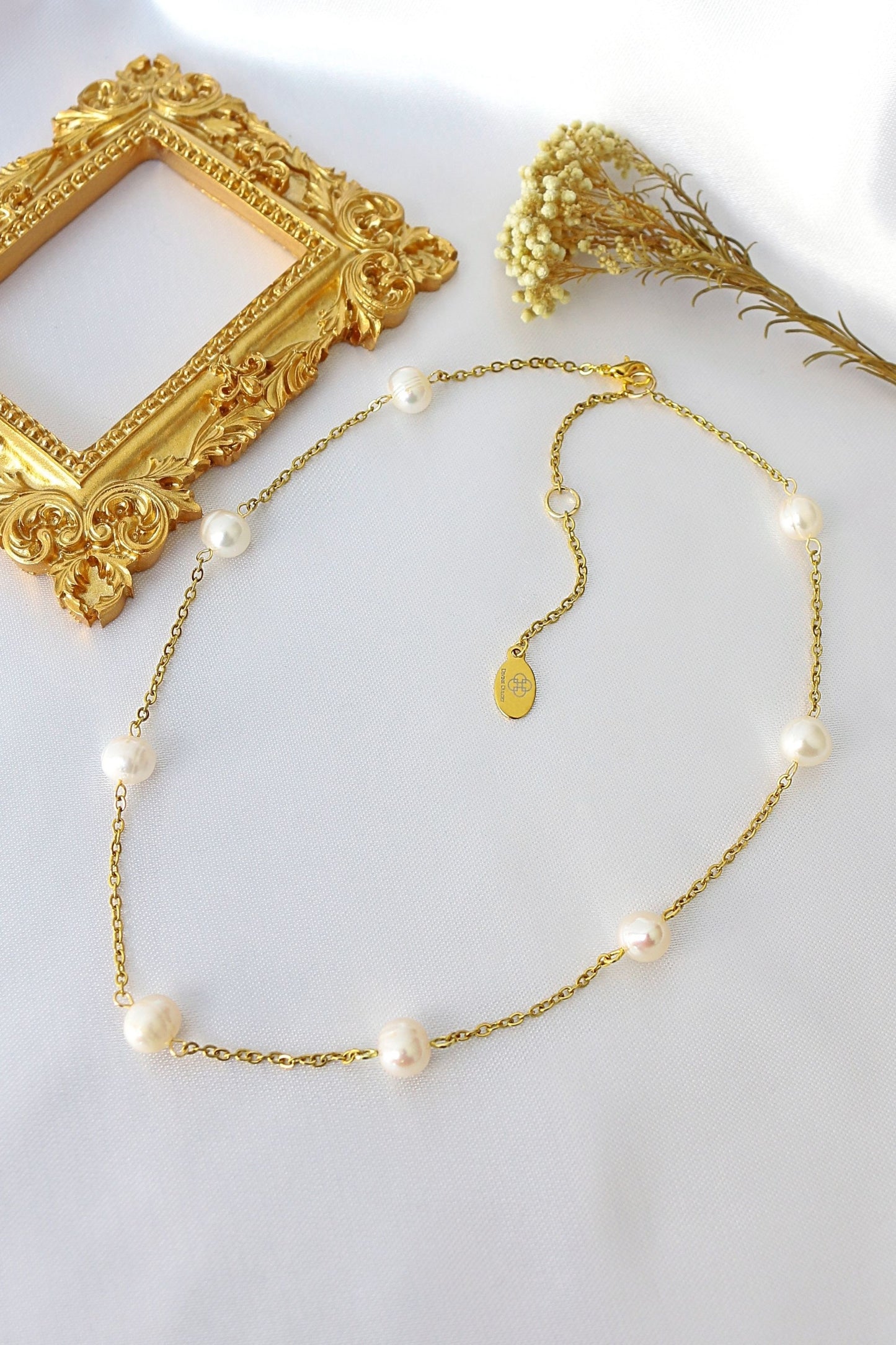 24K Baroque Freshwater Pearls Chain Choker