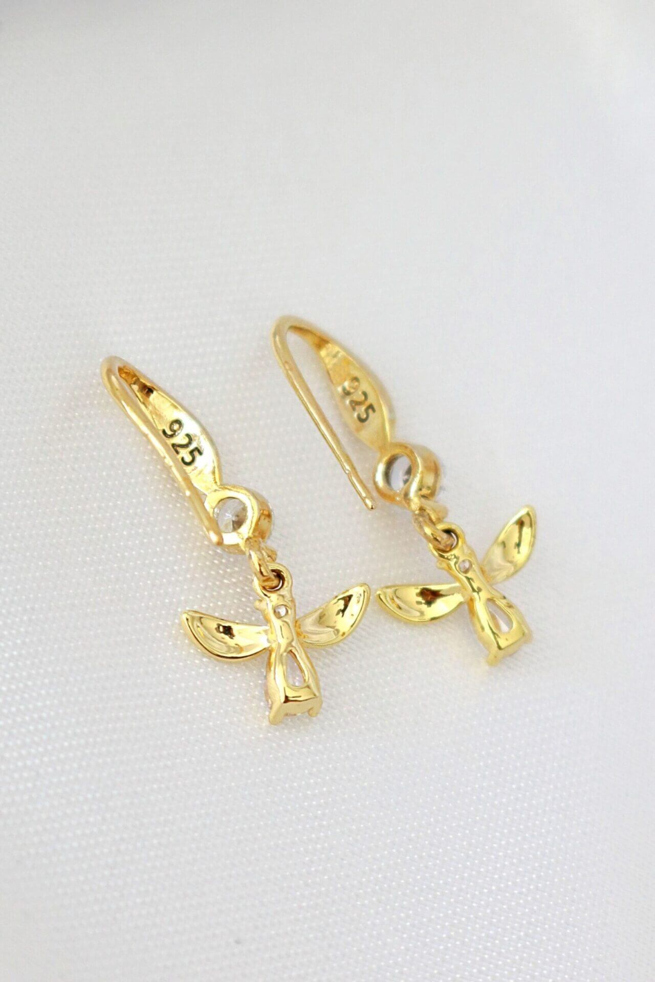 24K Gold Plated Bee Hook Earrings